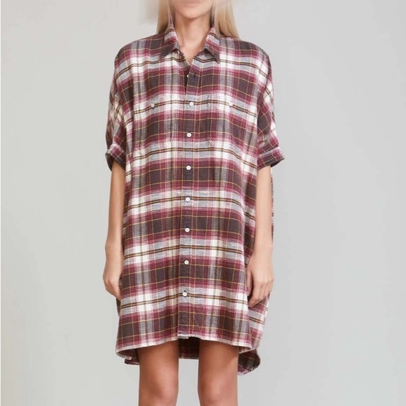 R13 Tops - R13 NWT Plaid Oversized Shirt Dress